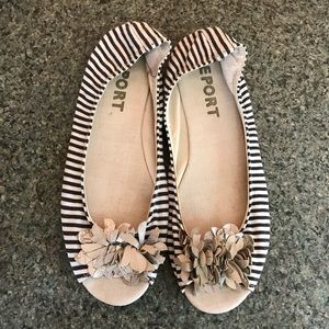 Navy&White Stripe Report Flats size 11